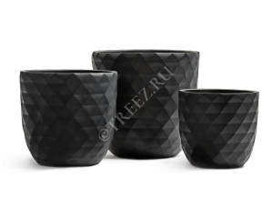 41.1020-0037-BLCK-37 Кашпо  ERGO - серия Diamond - Чаша-конус - Антрацит Цветочная коллекция