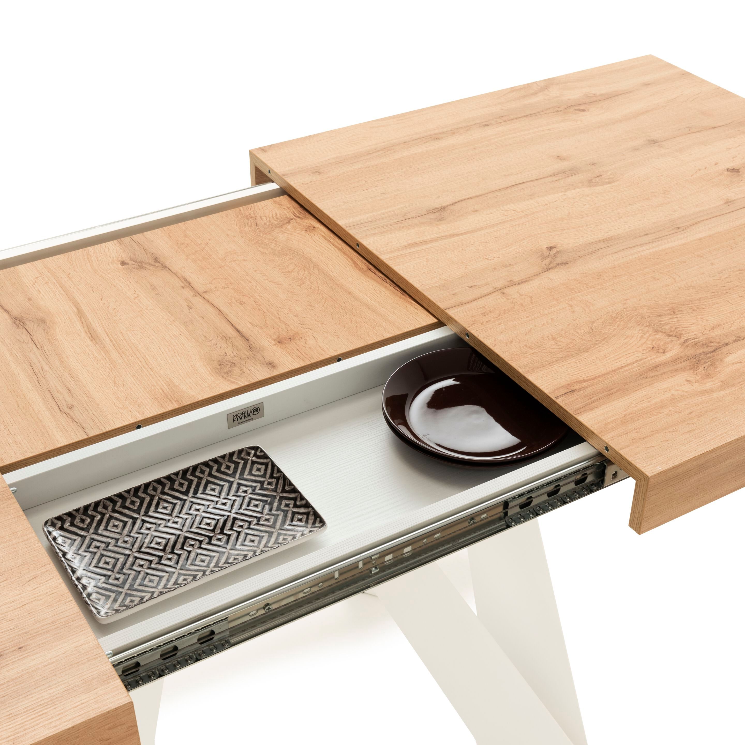 Выдвижной прямоугольный стол из железа с меламиновой столешницей Mobili Fiver ROMINA ARCH-00069646 - Вид №59