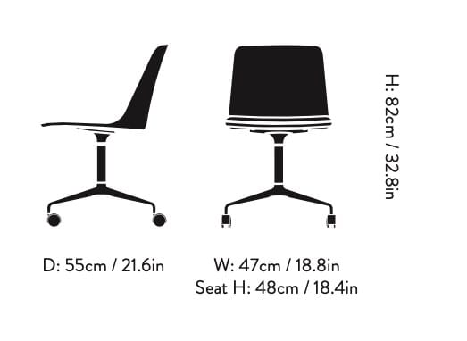 Вращающееся офисное кресло из полипропилена с 4 спицами &Tradition Rely ARCH-00063031 - Вид №4