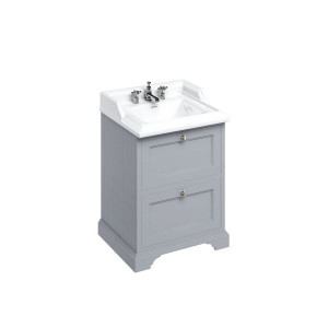 Burlington Отдельностоящий блок 65 с 2 ящиками и классической раковиной Classic Grey с 3-мя отверстиями под смеситель Раковина FF9G_B15 3TH