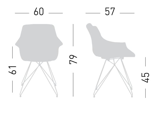 Стул из инженерного пластика с подлокотниками и решетчатой конструкцией GABER More ARCH-00108975 - Вид №2