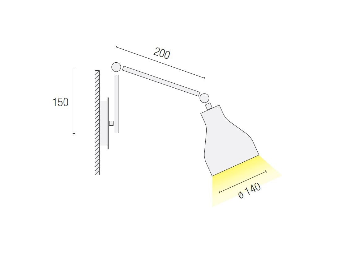 Регулируемая настенная лампа для ванной комнаты Rexa ARM.2 ARCH-00016106 - Вид №1