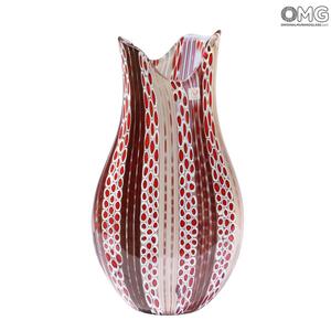 1793 ORIGINALMURANOGLASS Красно-коричневая ваза миллефиори авантюрин - муранское стекло 24 см