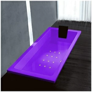 Ванна Gruppo treesse Quadra 170 V072C-DX-FZ фиолетовая с золотой фурнитурой аэромассажем прямоугольная встроенная правая