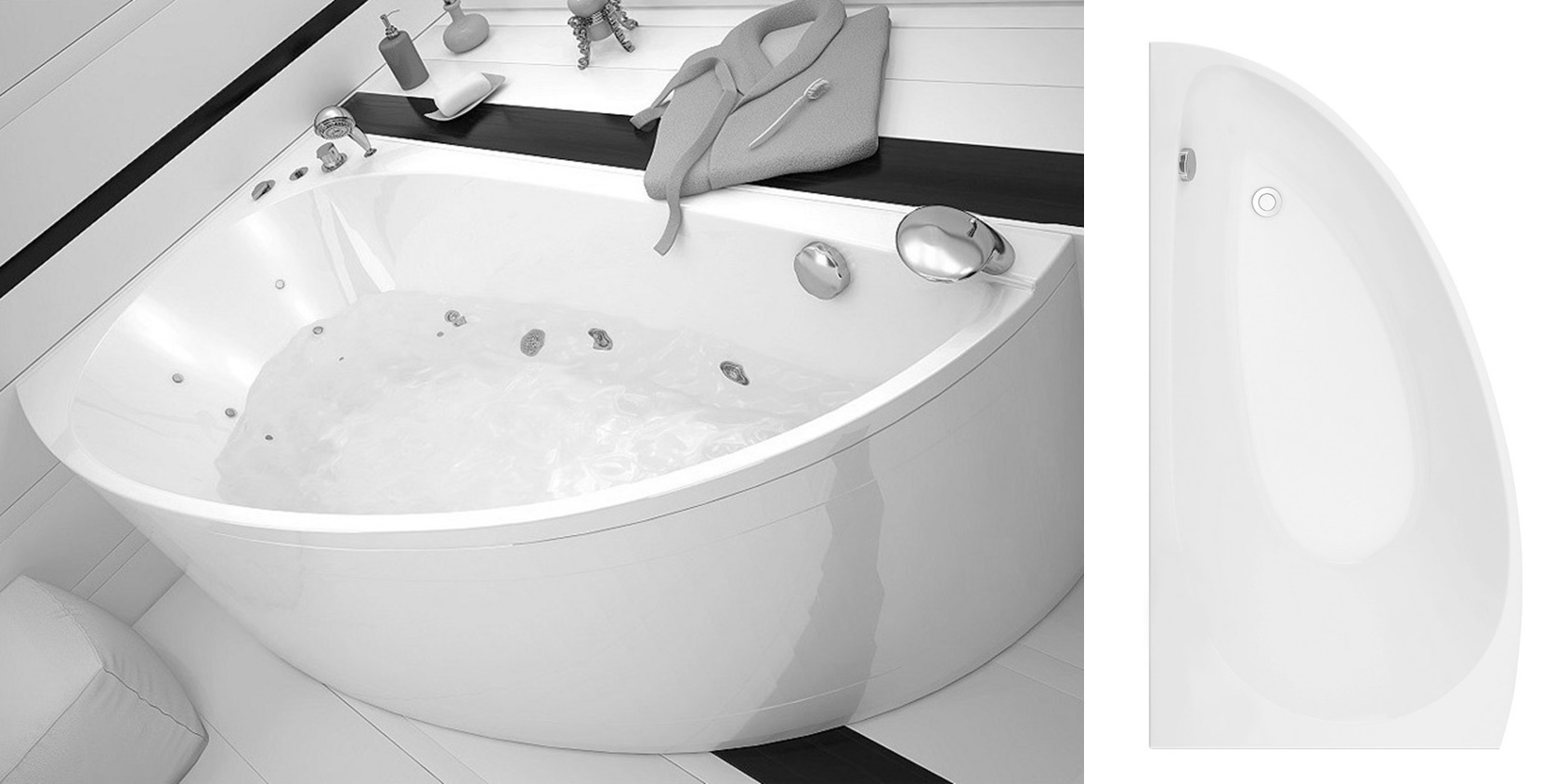 Акриловая ванна Aquanet Augusta 170x90 L 00182588 - Вид №2