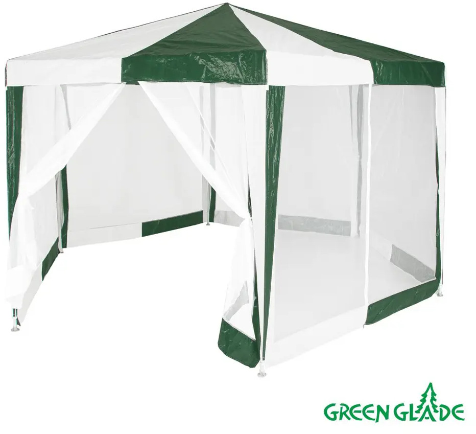 90303726 Тент-шатер садовый Green Glade 1001 2x2x2x2.6м белый STLM-0966353