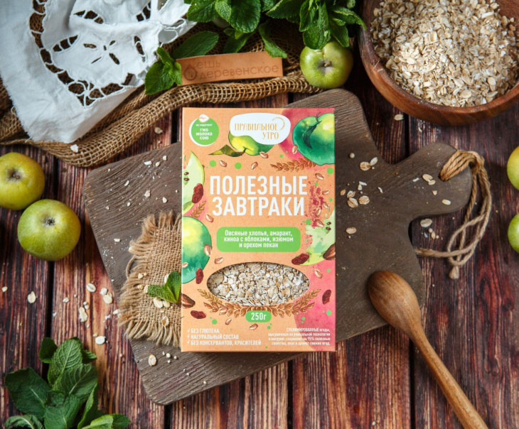 6061 Овсяные хлопья с яблоками_250 г. Вкусляндия 