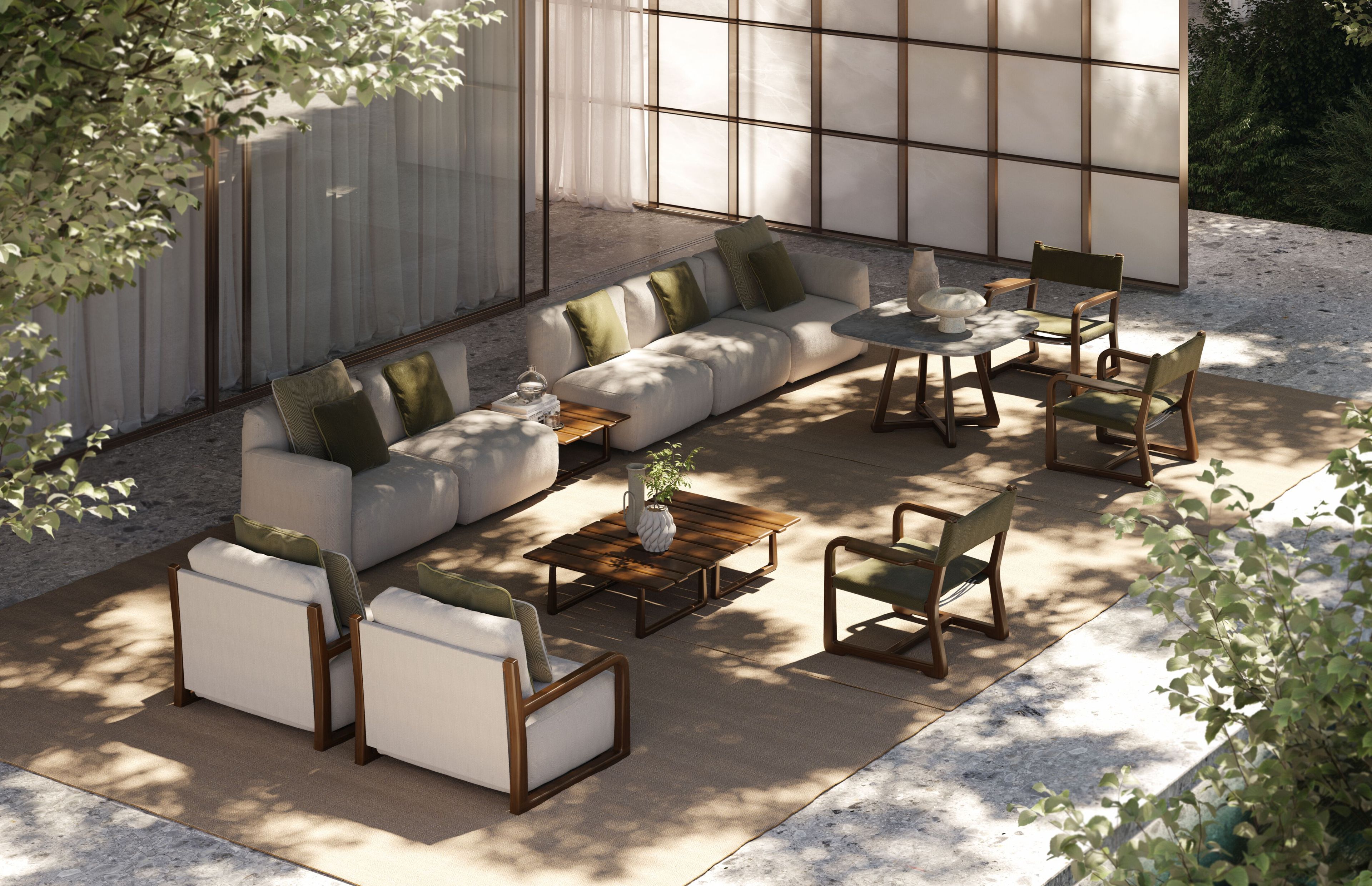 Прямоугольный журнальный столик из красного дерева Exteta Loro Piana Interiors, Стулья Delight от Exteta ARCH-00152916 - Вид №5