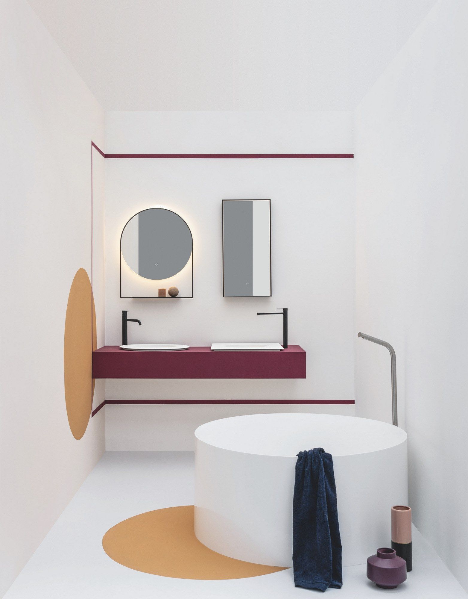 Квадратная раковина с керамической круглой ванной Axa Skyland ARCH-00059272 - Вид №2