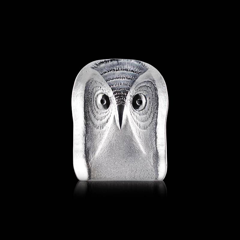 34109 Скульптура из прозрачного хрусталя «Сова» (средняя), 105/135 мм. Maleras 