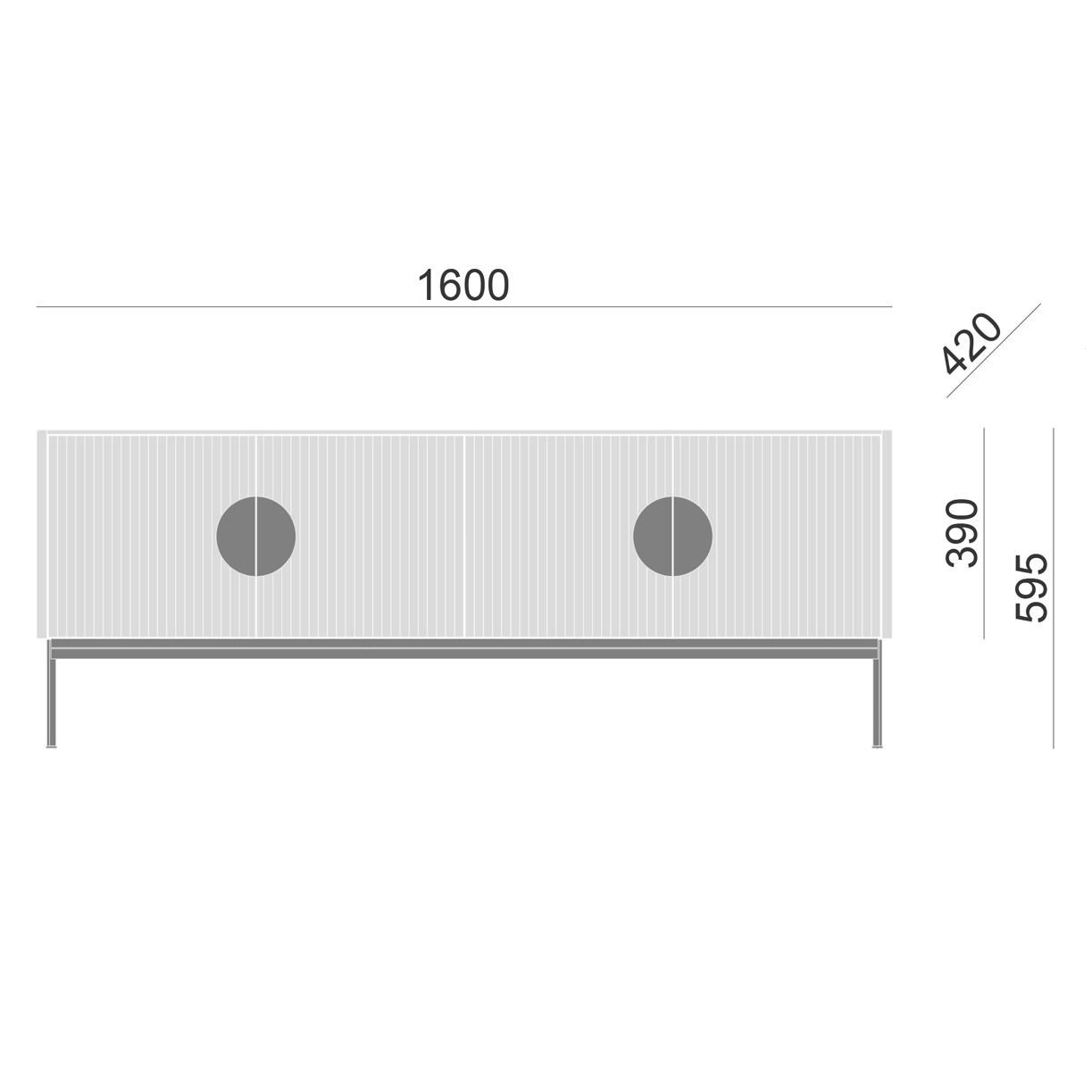 Тумба под телевизор белая с ящиками Alto BRAGIN DESIGN LIVING 00-3974636 Белый - Вид №2