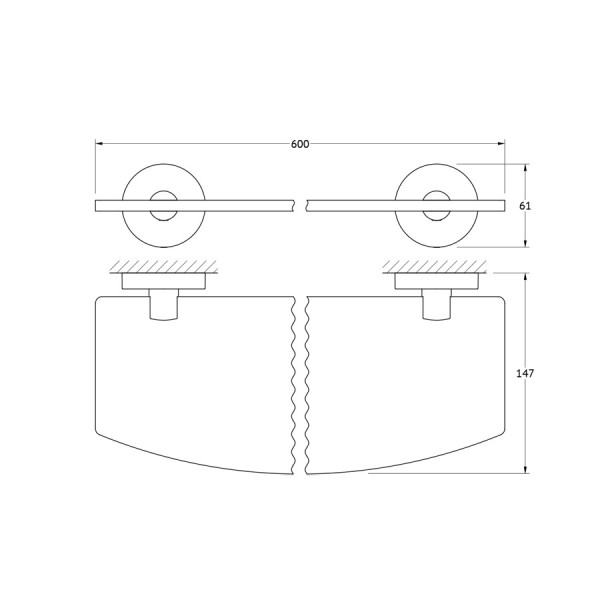 Полка с держателем 60 см Ellux ELEGANCE ELE 033-C04 sun-id-561870 - Вид №1