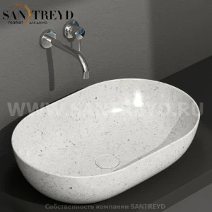 B6O60GG Накладная раковина на столешницу  овальная Ceramica Globo T-EDGE