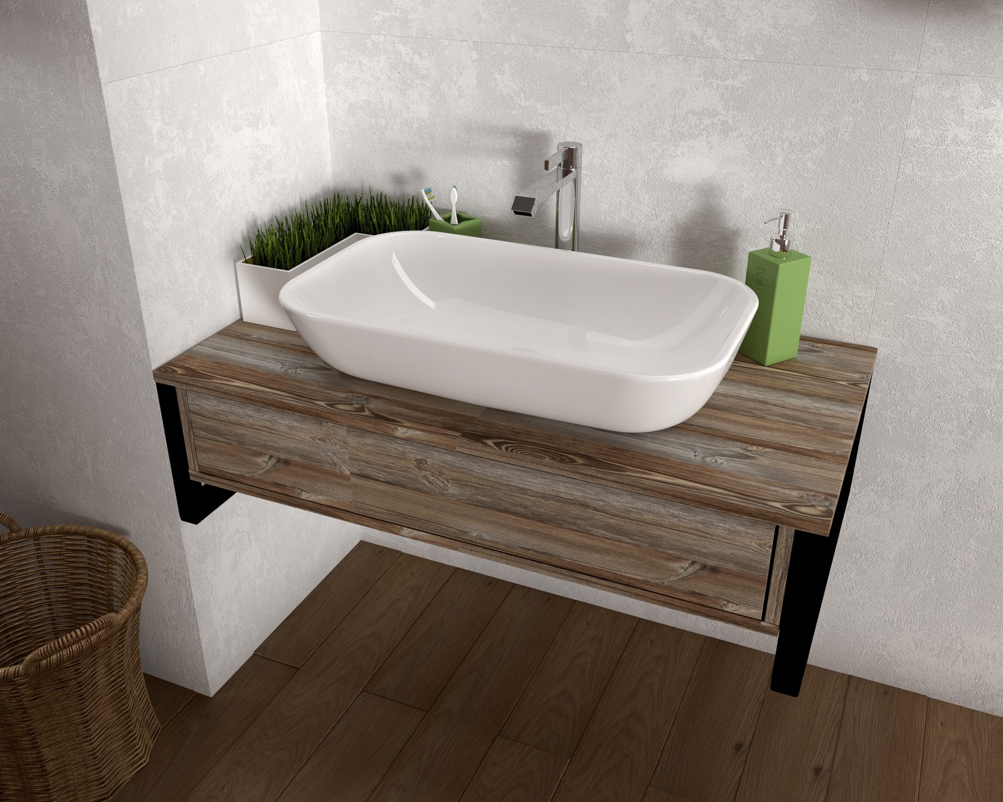 У85845 Тумба GRUNGE LOFT 80П 1в.я Дуб Намибия 1 Marka GRUNGE LOFT  - Вид №2