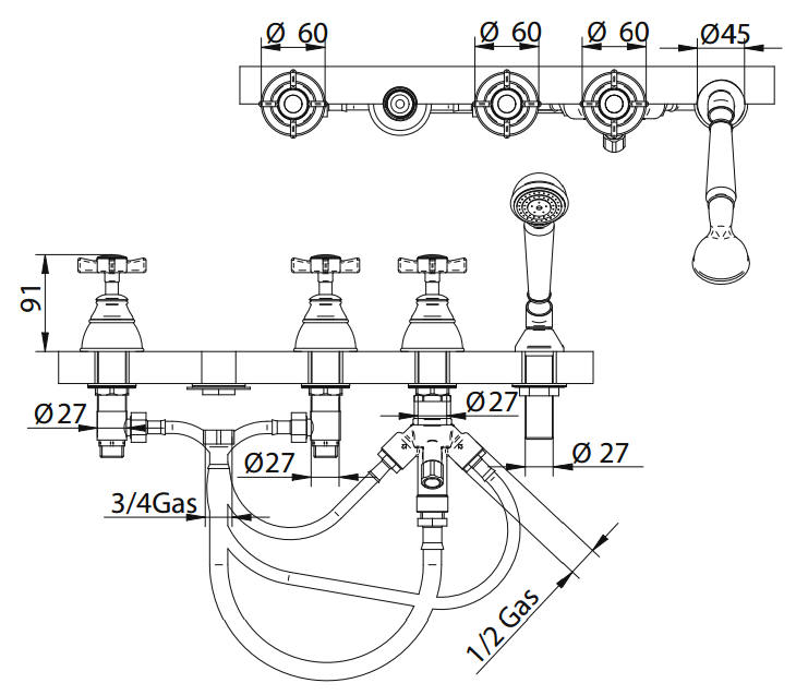 616940KK18SC Смеситель Bandini Old England Santreyd - Вид №2