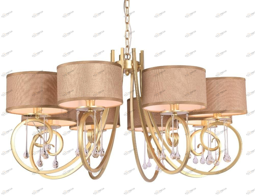 Подвесная люстра Crystal Lux Fontain SP8 коричневая CRYSTAL LUX ДИЗАЙНЕРСКИЕ, FONTAIN 108735 Коричневый 