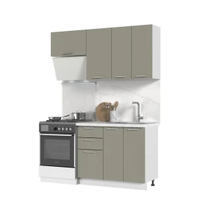 91473792 Кухонный гарнитур Стендмебель Катрин КГ160-Ц 160x217x60 см ЛДСП цвет белый/циркон STLM-1409811