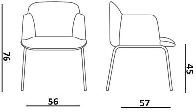 Quinti Sedute Стул из мягкой ткани Deep sun-id-1411712 - Вид №4