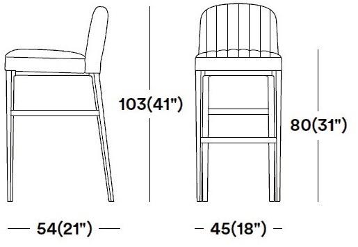 Tirolo Стул, обитый кожей, со спинкой и подставкой для ног Parigi 038 sg - Вид №1