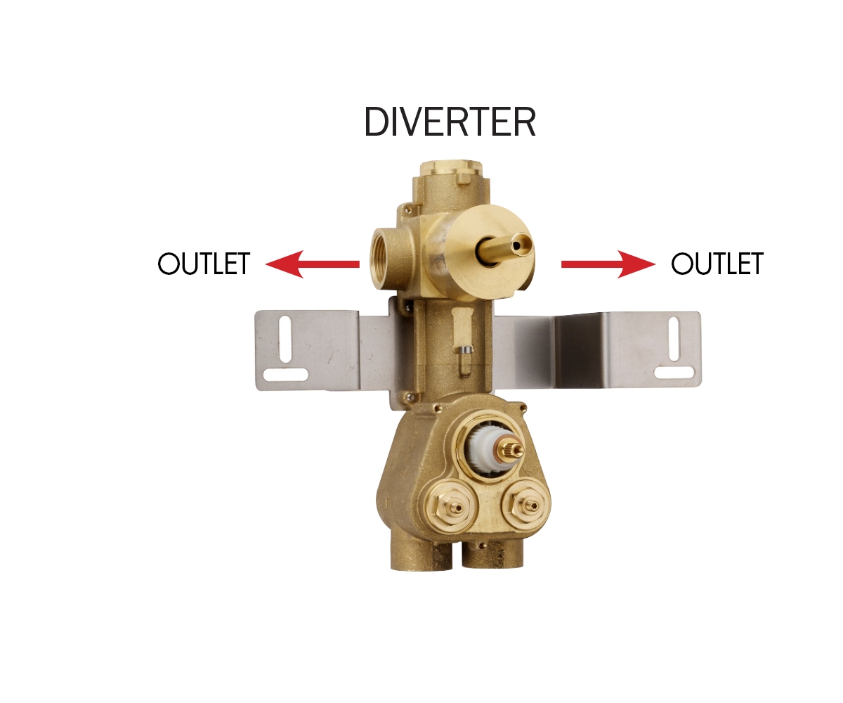 Z033202 + Z030205 000 Смеситель & запорный кран Rectangular 2 Outlets (with Diverter) HP BOSSINI  - Вид №1