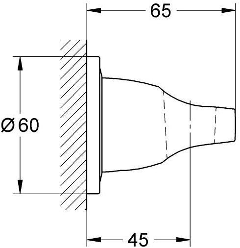 Держатель настенный для ручного душа GROHE Ondus, хром (27188000) - Вид №1