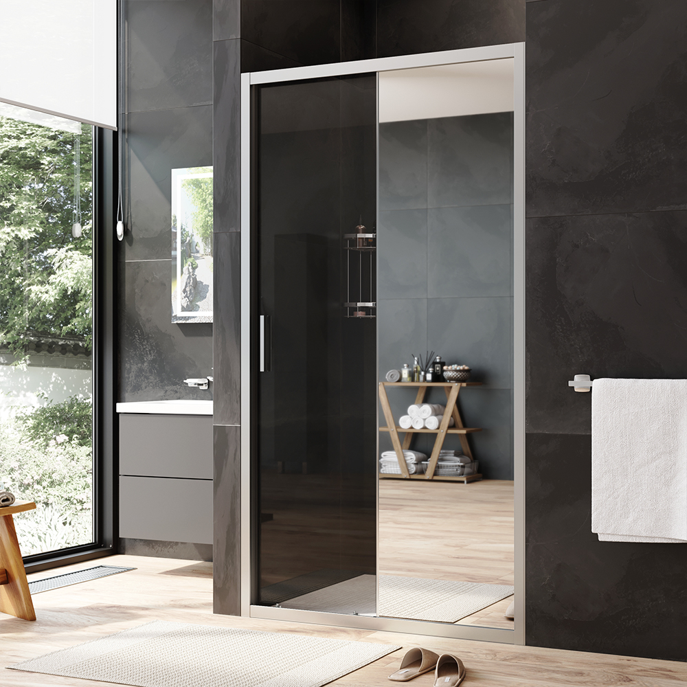 W90G-110-1-195MM Solo Дверь душевая 110х195 стекло матовое профиль матовый хром AM.PM Gem