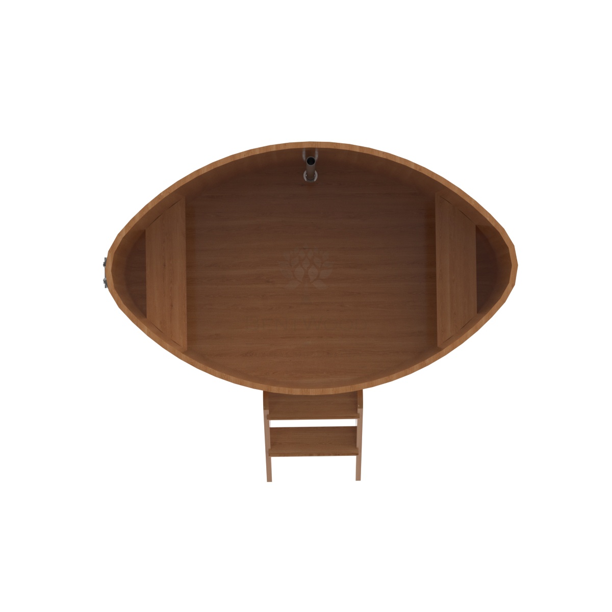 1316 Купель овальная из дуба 1,08х1,75х1,0 натуральная Alyarus  - Вид №4