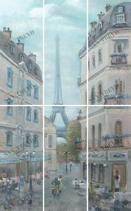 Кантри Шик Париж, панно из 6 частей 20х50 (размер каждой части) 60х100 кор (2 шт) Kerama Marazzi VBA146X7071