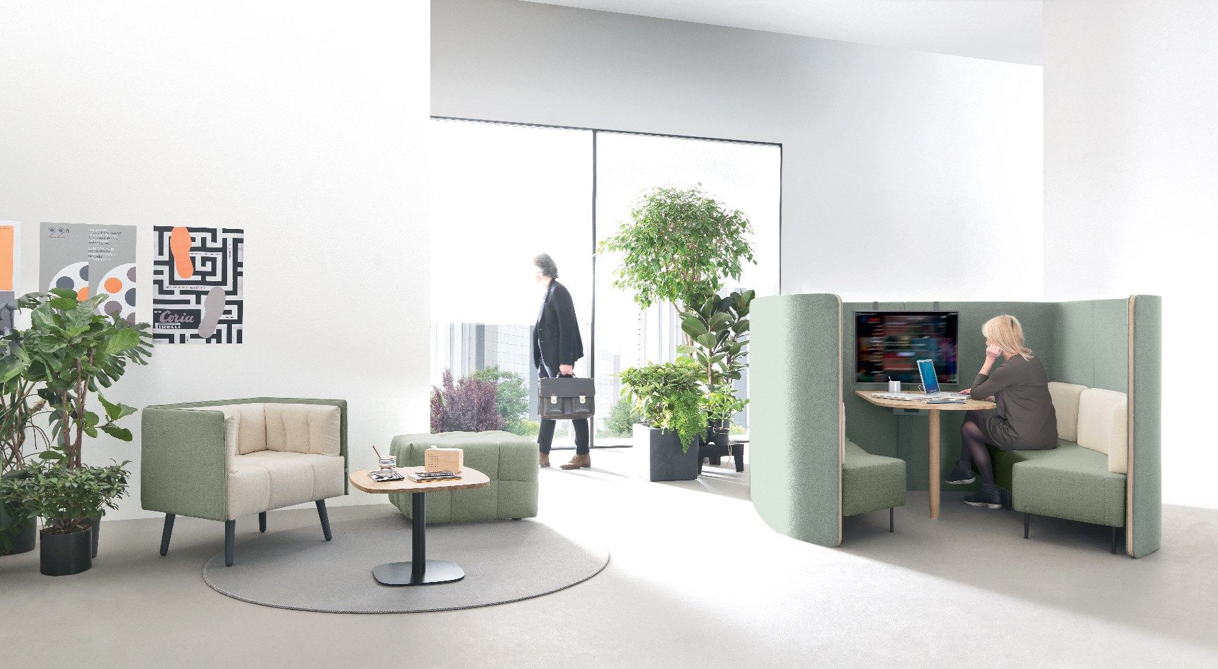 Отдельно стоящая офисная перегородка из ткани Martex ядро ARCH-00080474 - Вид №2