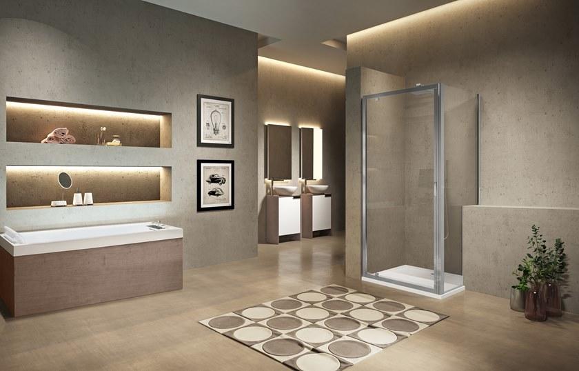 NOVELLINI Профиль душевой кабины угловой с распашной дверцей Lunes 2.0 sun-id-1439748 - Вид №3