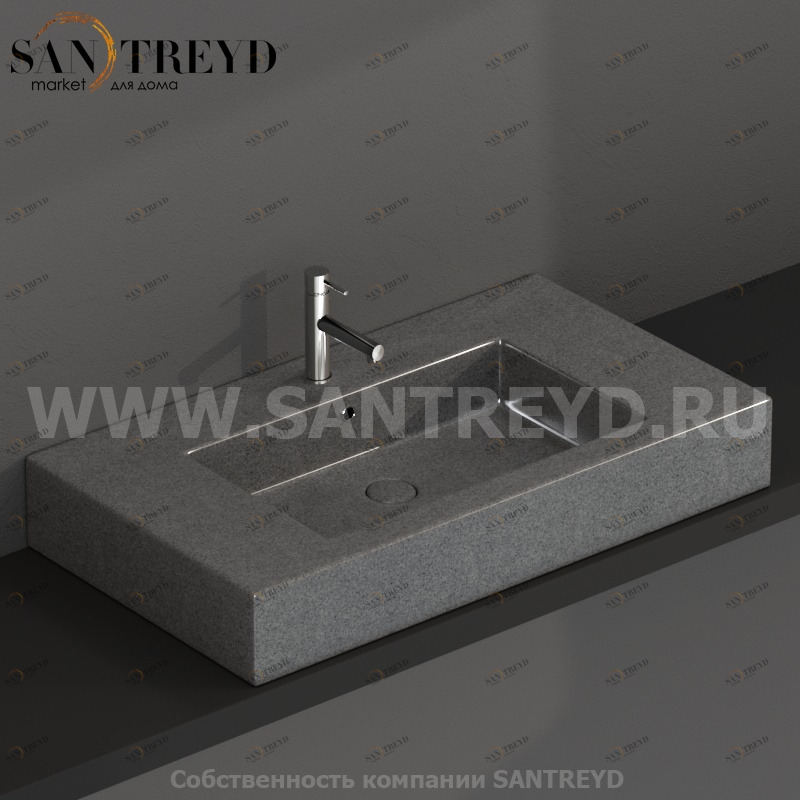 IN091APG Подвесная раковина настенная прямоугольная Ceramica Globo  серая 