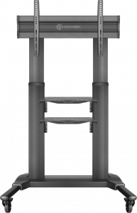 TS2771 BLACK Мобильная стойка на 1 тв/ 42-80" от 200х200 до 700х400, макс нагр 45.5кг, высота 950-1600мм, регулировка полки по высоте, кабель канал внутри столбов, черная ONKRON
