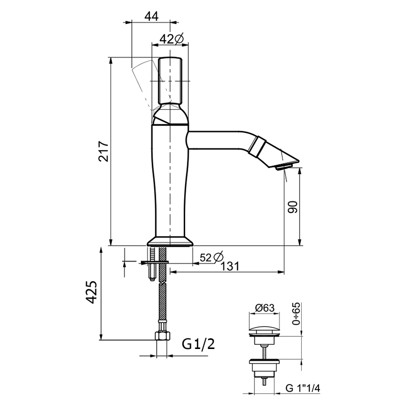 OA830102015 Смеситель для раковины Webert Opera - Вид №2
