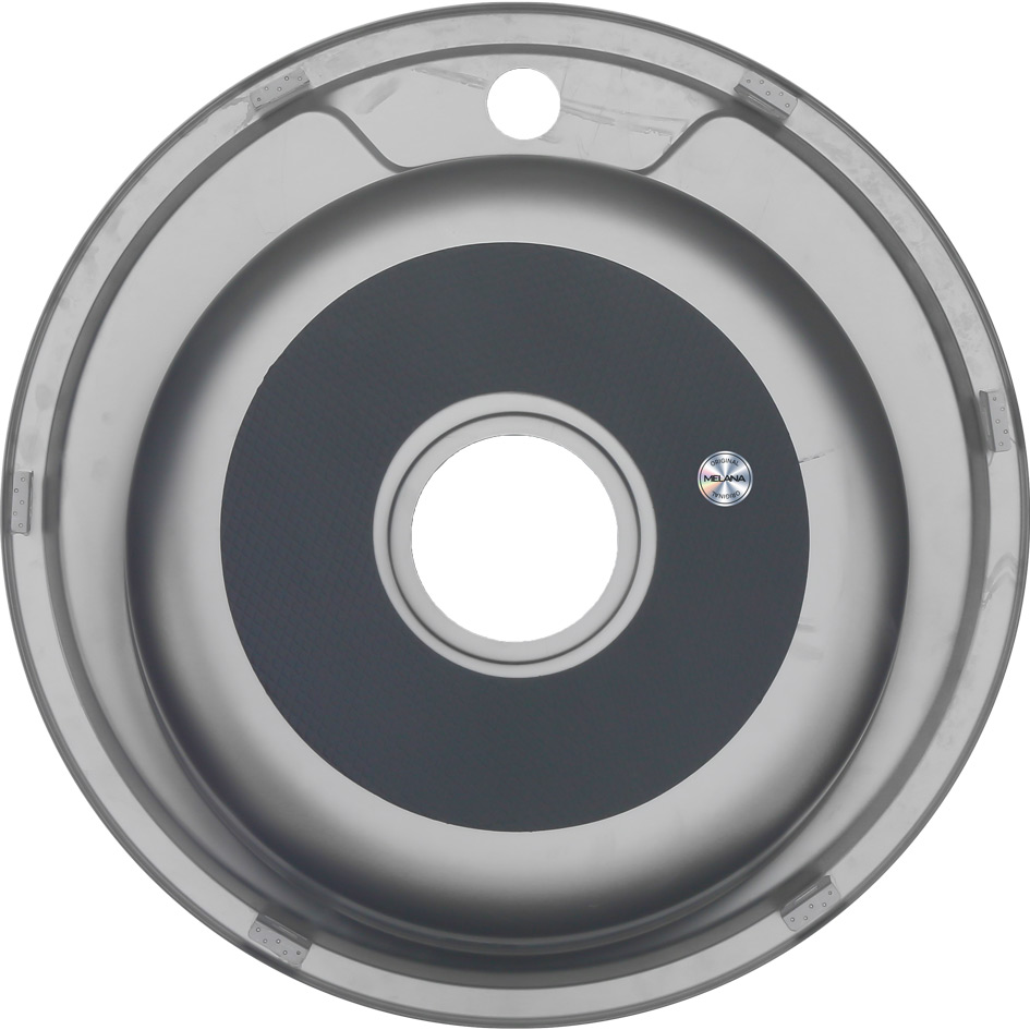 Мойка 490 MELANA 0,8/180 врезная круглая с сифоном (002 t *12) 002 t (*12) - Вид №3