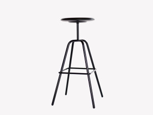 Высокий стул из стали и дерева