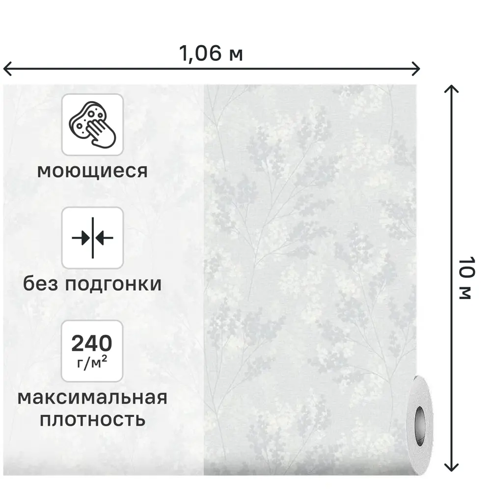 Обои флизелиновые Grandecolife Kantri 2 серо-голубые 1.06 м R207136 STLM-2060462 - Вид №1
