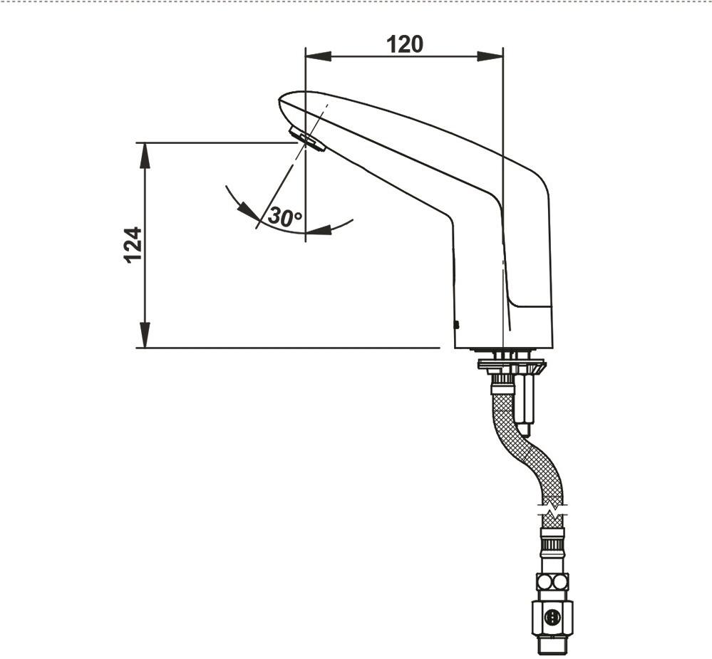 Бесконтактный кран с батарейкой PRESTOGREEN Presto VOLTA 55251 55251.0 - Вид №1