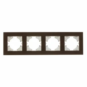 Рамка для розеток и выключателей Gusi Electric Ugra 4 поста цвет коричневый