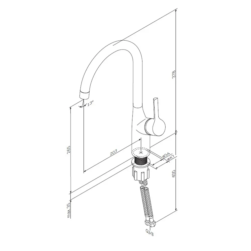 AM.PM Spike — кухонный смеситель с С-образным изливом 84177507 STLM-0046887 - Вид №9
