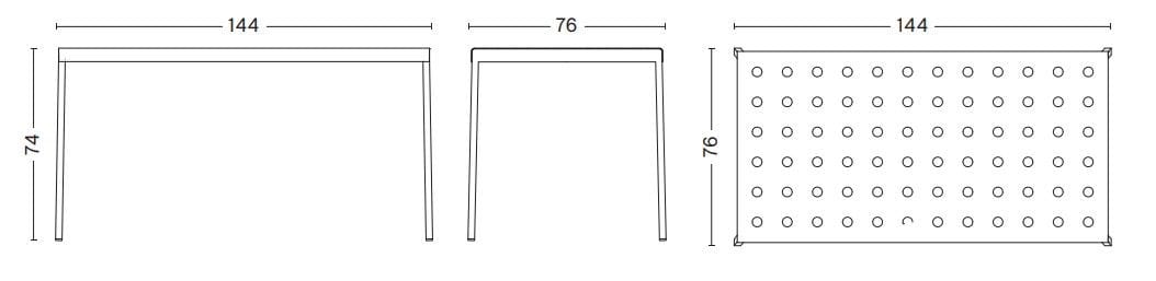 Прямоугольный садовый стол с порошковым покрытием Hay балкон ARCH-00064487 - Вид №29