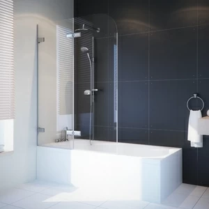 Шторка на ванну 90x160 GV-862B прозрачное стекло 6 мм GUTEWETTER TREND PEARL