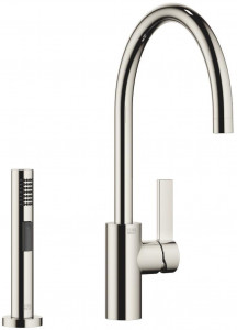 33826875-08_1_27721970-08_1 Смеситель однорычажный с душевым гарнитуром для ополаскивания - платина Dornbracht Tara Ultra