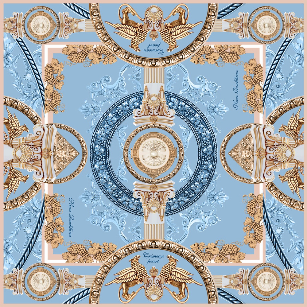 10633880 МД Нины Ручкиной Платок сувенирный "Жемчужина Крыма" 90х90см Ткань 