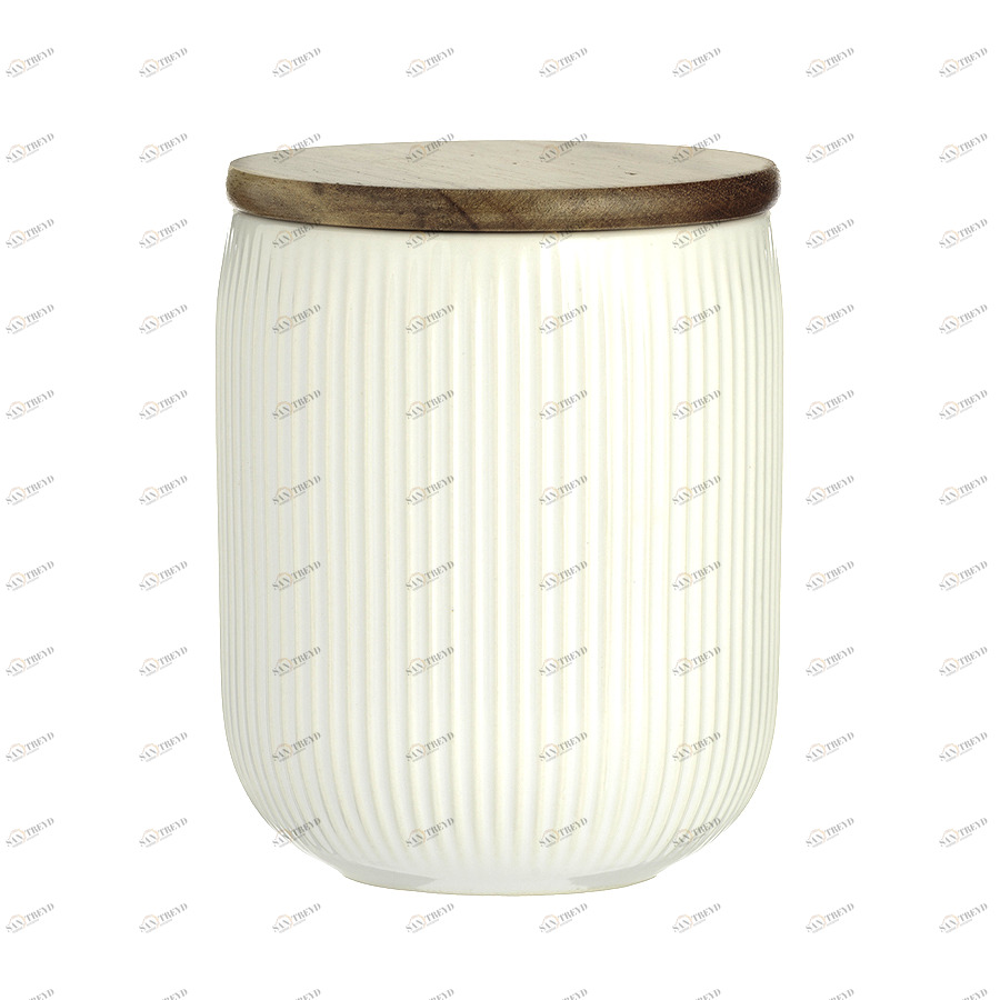 Банка с крышкой 13 см белая Linear MASON CASH  00-3871208 Белый 