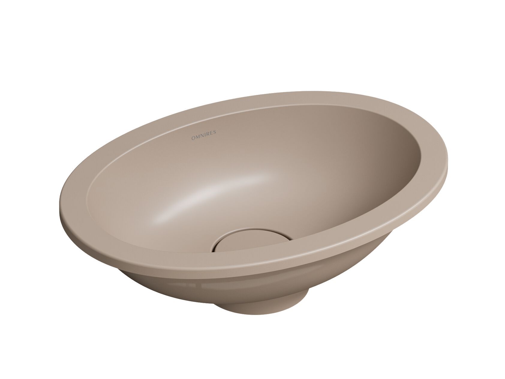 Встраиваемый умывальник из Овального композитного материала OMNIRES SHELL M+ SHELLUP ARCH-00143000