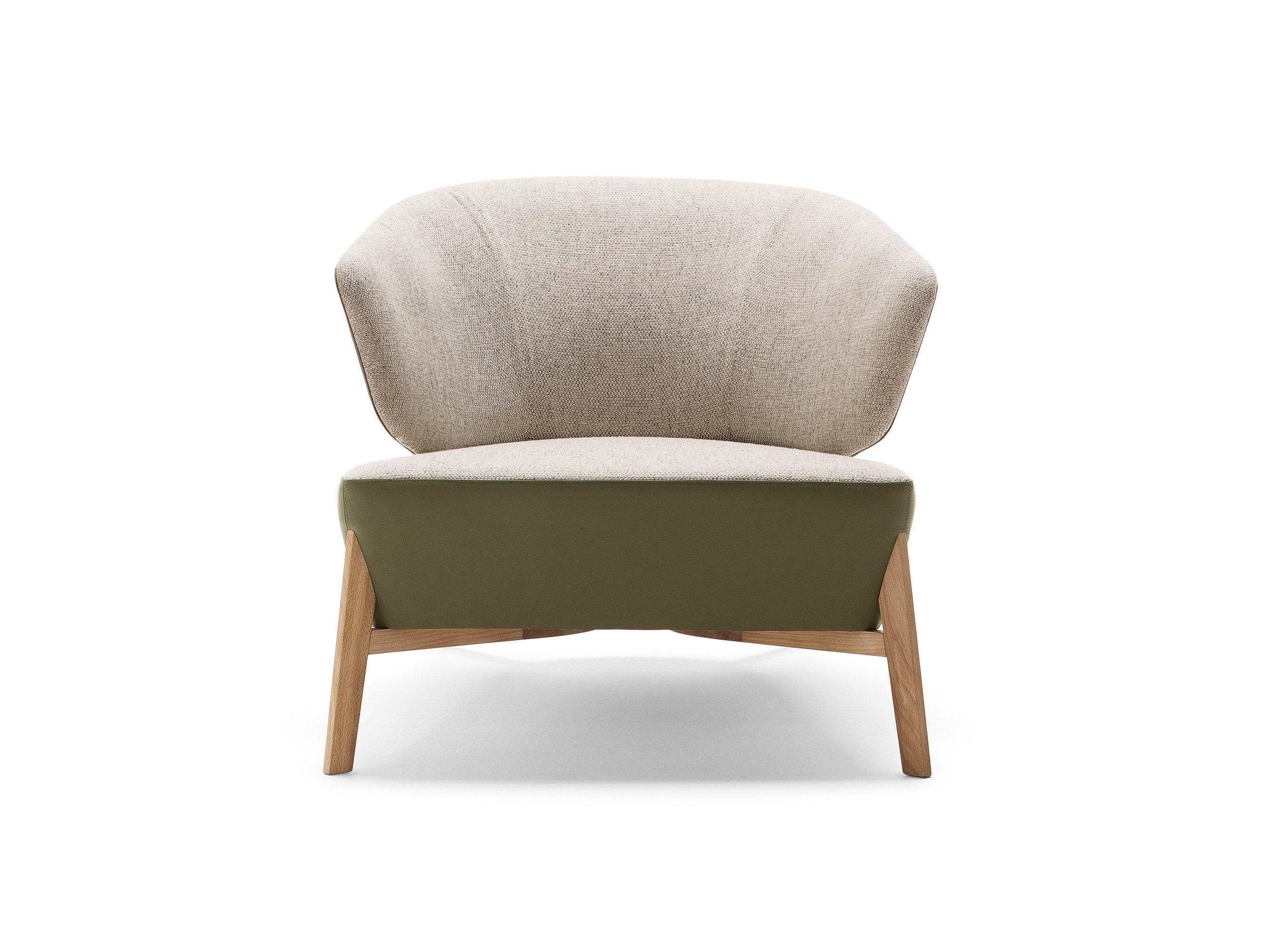 Кресло из ткани и кожи с деревянной основой Innova Imbottiti Арсенал ARCH-00113089 - Вид №1