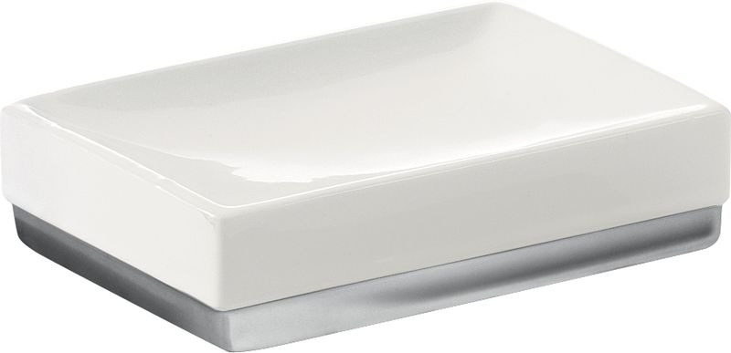 LY11(02) Gedy G-Lucy, настольная керамическая мыльница, цвет хром - белая керамика