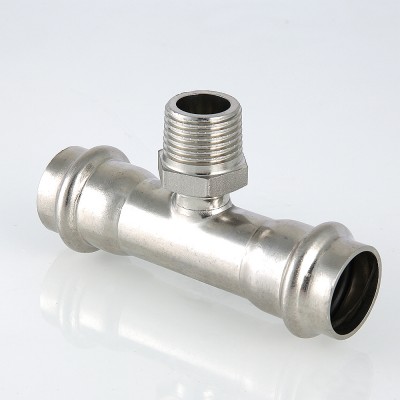 VTi.933.I.420742 Фитинг из нержавеющей стали – пресс-тройник с наружной резьбой Valtec 42 мм х 1 1/4"  - Вид №5