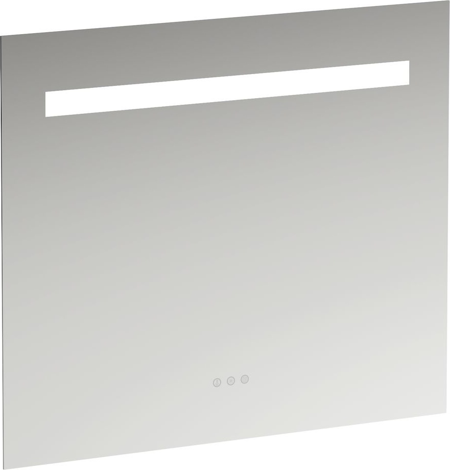 H4476439501441 Зеркало, 800 мм, с встроенной горизонтальной LED подсветкой и естественным светом, три сенсорных выключателя (вкл/выкл/затемнение/изменение цветовой температуры 2700–6000 K), алюминиевый каркас, IP44 LAUFEN PRO