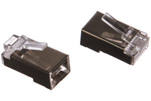 15933301 Вилка RJ-45 8P8C PLUG5SP/10 универсальн кат.5e экранирован контакты 30мкр 10шт PLUG5SP/10 Cablexpert
